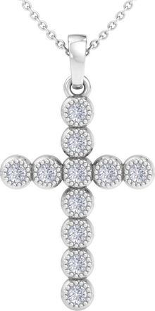 SuperJeweler ThyDiamond 1/5 Carat Diamond Cross Necklace In Sterling Silver or Yellow Gold, 18 Inches