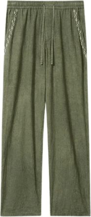 Isabel Marant Zabel Pants - Heren - Wijde Broeken - Groen - S - Katoen - Broeken