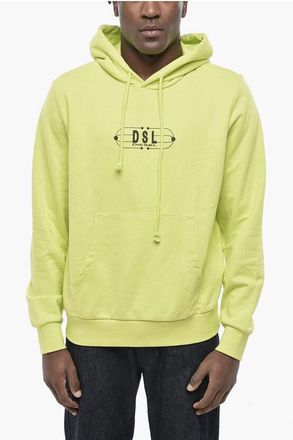 Diesel Solid Hooded Sweatshirt S-GINN with Monogram Embroidery size Xl