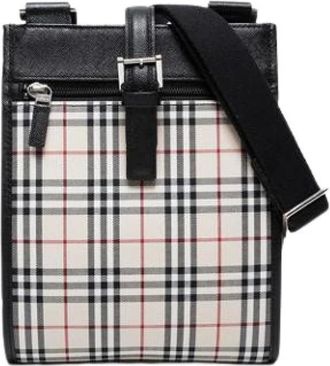Burberry Pre-owned Cross Body Bags, female, Beige, Size: ONE SIZE Pre-owned Canvas Shoulder Bag