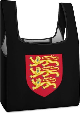 Generic Royal Arms of England Reusable Shopping Bags Lightweight Foldable Grocery Bag Polyester Washable Tote Bag