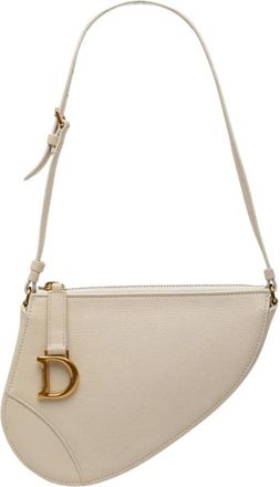 Dior Pre-owned Saddle Leather Bag - Dames - Vintage Schoudertas - Beige - ONE Size - Leer - Vintage