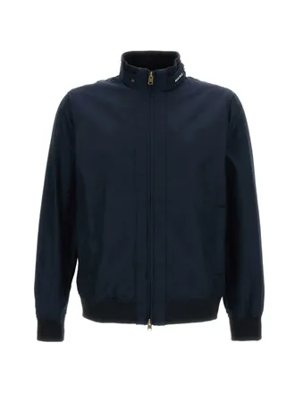 Woolrich Blue Spring Lewis Bomber Cotton Jacket