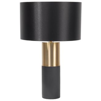 Beliani L&aacute;mpara De Mesa De Metal Gris Pantalla Redonda Bicolor 61 Cm Glamour Darling