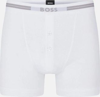 HUGO BOSS Mens Original Button-Fly Boxer Brief, White - Size: 37/36/32