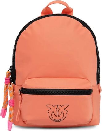 Pinko logo-motif zip-fastening backpack - women - Polyester - One Size - Orange