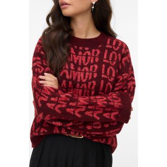 Vero Moda Love Pullover Sweater in Syrah Detail Melange at Nordstrom Rack, Size X-Small