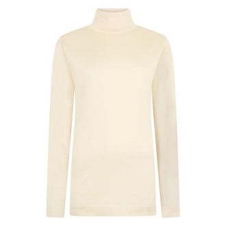 Malo Cashmere Knitwear, female, Beige, Size: 2XL High Collar Sweater