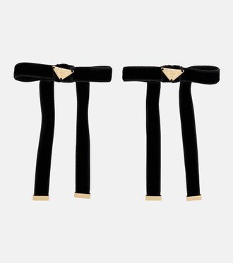 Prada Set of 2 bow-detail velvet barrettes