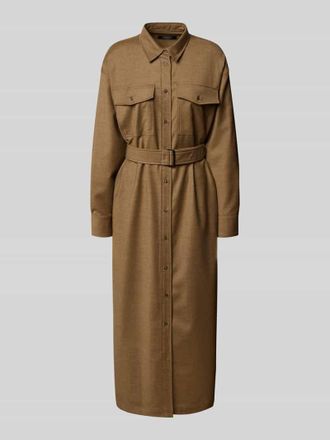 Max Mara Midikleid aus Schurwoll-Mix Modell STEMMA in Hazel, Gr&ouml;&szlig;e 36