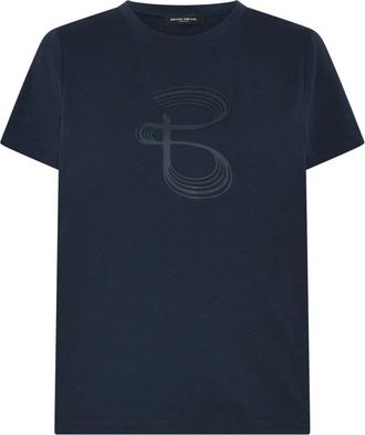 Bruuns Bazaar Sky Captain Klassiek T-shirt met Print - Dames - T-shirts - Blauw - XS - Katoen - Tops