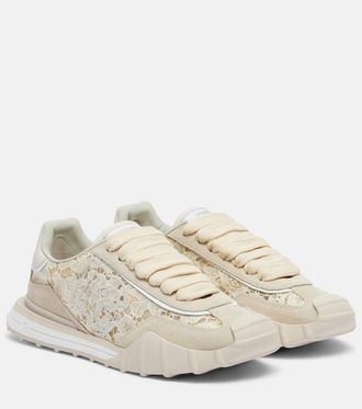 Dolce & Gabbana Runner suede-trimmed lace sneakers