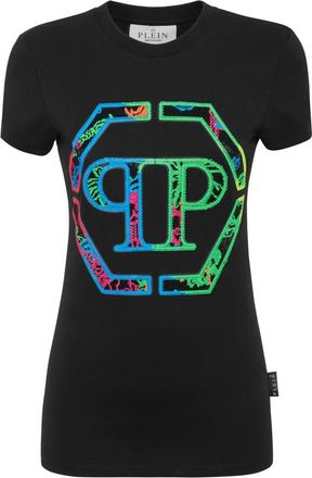 Philipp Plein Tops, Dames, Zwart, S, Katoen, T-Shirt Pure