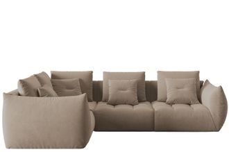 MICADONI 5-Sitzer Design Ecksofa Bloom mit Eckteil links - Samtbezug