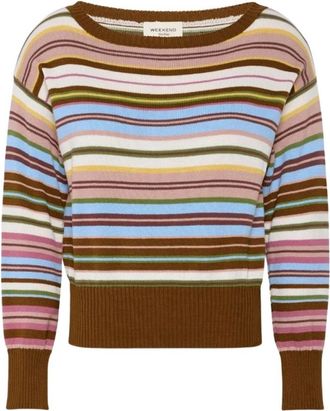 Max Mara Maglia Basic - Dames - Ronde hals truien - Veelkleurig - L - Katoen - Truien & Vesten
