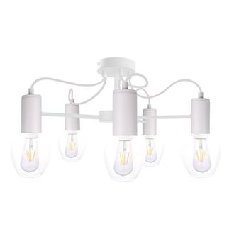 Netlighting Maya Multi Arm Semi Flush Ceiling Light White 60cm 5x E27
