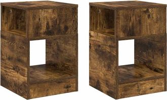 vidaXL Mesa Auxiliar 2 Uds. Roble Ahumado 30,5 X 30 X 45 Cm Vidaxl