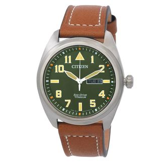 Citizen Eco-Drive Avion Super Titanium Green Dial Mens Watch BM8560-02X