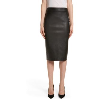 Theory Leather Skinny Pencil Skirt in Black at Nordstrom Rack, Size 00