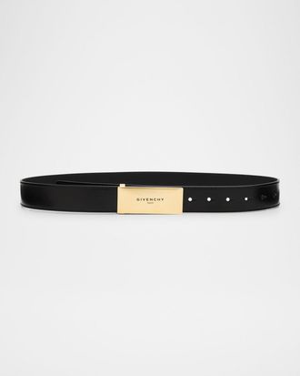 Givenchy Label Belt in Box Leather