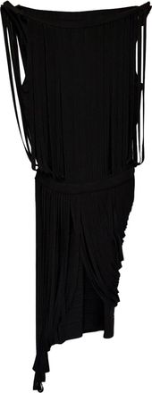 H&eacute;rve L&eacute;ger LeiLei Fringed Mini Dress in Black Rayon