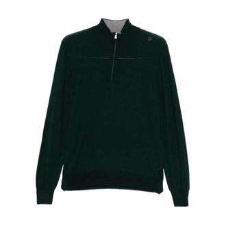 Gran Sasso Turtlenecks, male, Green, Size: L Half-Zip Sweater