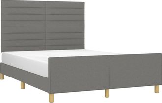 vidaXL Vidaxl - Estructura De Cama Sin Colch&oacute;n Tela Gris Oscuro 140x200 Cm