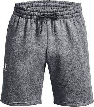 Under Armour Mens Essential Fleece Shorts - White/Pitch Grey Size 3XL