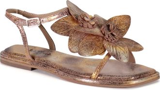 Diba PER SHING Leather Floral Flat Dress Sandal in Blush at Nordstrom, Size 9.5