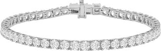 Diamond2Deal 14K White Gold 5 CTW Lab-Grown Diamond 4-Prong Setting Straight-Line Tennis Bracelet (E-F, VS1-VS2)