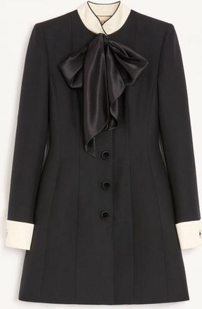Valentino Crepe Couture Short Dress Woman BLACK/CHAMPAGNE 36