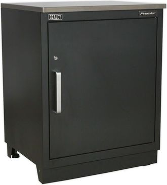 Loops 775mm Heavy Duty Modular Floor Cabinet - One Door - Steel - Adjustable Shelf in Metallics