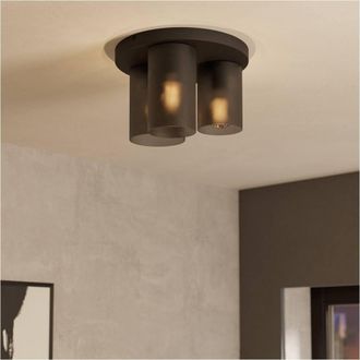 Loops Stylish Black Ceiling Light for Home Interiors - Versatile Semi-Flush