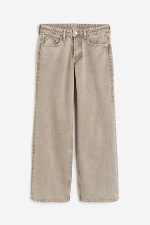 H&M Baggy Wide Low Jeans - Beige