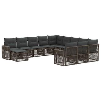 vidaXL Conjunto De Sof&aacute;s De Jard&iacute;n 12 Pcs Gris Y Gris Oscuro Vidaxl