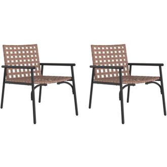 vidaXL Vidaxl - Silla De Jard&iacute;n 2 Pcs Negro 79 X 56 X 73.5cm Rat&aacute;n Sint&eacute;tico