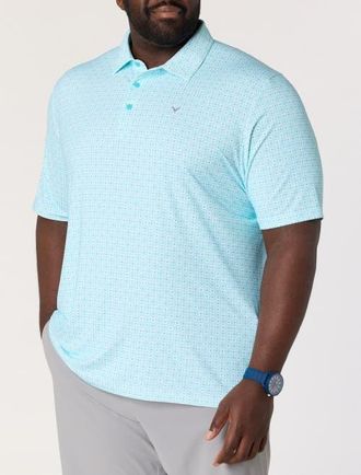 Callaway Big & Tall Foulard Print Golf Polo Shirt in Blue Curacao at Nordstrom, Size Xxx-Large