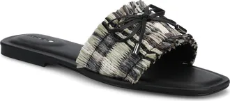 Birdies The Kiwi Bow Sandal in Black Multi Raffia at Nordstrom, Size 10.5