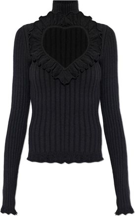 Balenciaga Heart Top - Dames - Longsleeves - Zwart - XS - Katoen - Tops