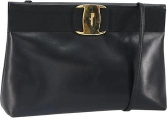 Ferragamo Pre-owned Leren Crossbodytas - Dames - Vintage Schoudertas - Zwart - ONE Size - Leer - Vintage
