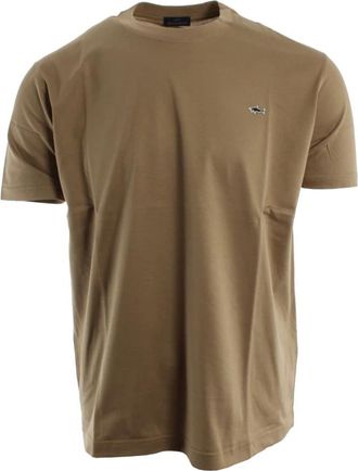 Paul & Shark T-shirt met ronde hals - Heren - T-shirts - Beige - XL - Katoen - Tops