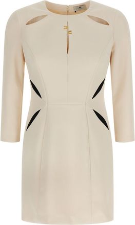 Elisabetta Franchi White Cut-out Dress