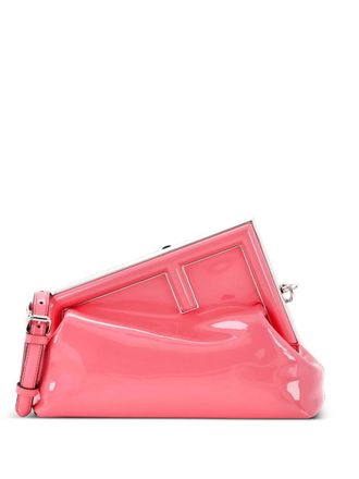 Fendi First Bag Patent Midi shoulder bag - Pink