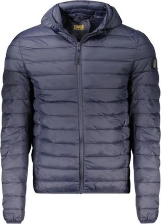 Cavalli Hooded Padded Jacket - Heren - Winterjassen - Blauw - 2XL - Leer - Jassen