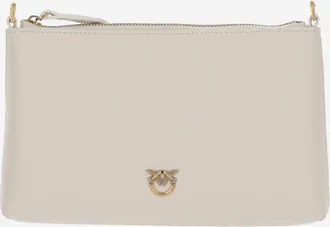 Pinko Pinko Leather Clutch Bag With Logo