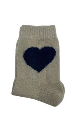 JUMPER 1234 Womens Heart Socks In Sandstone Navy