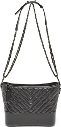 Chanel Borsa a spalla trapuntata con motivo a V - Nero