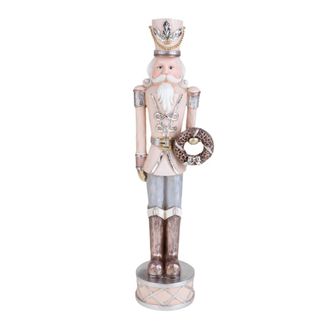 MondoViro Soldado navide&ntilde;o con corona de resina, 38 cm de alto