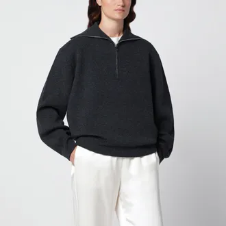R&oacute;he Pullover in lana e cashmere grigio carbone