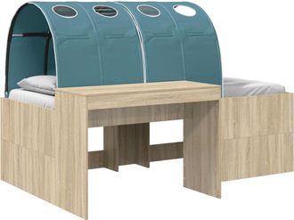 vidaXL Cama Alta Para Ni&ntilde;os Con Escritorio 3 Uds. Madera De Ingenier&iacute;a Vidaxl